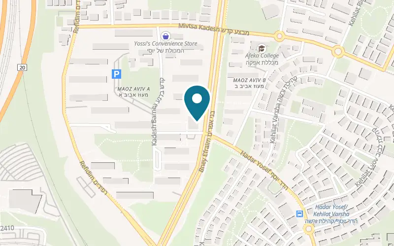 Map showing Ceor Bakery at 209 Bney Efraim Street, Tel Aviv-Yafo