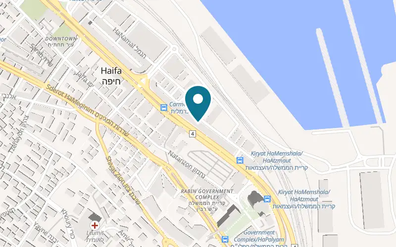 Map showing Chang Ba at 23 HaNamal Street, downtown, Haifa