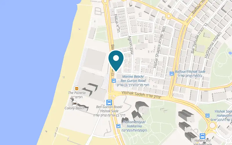 Map showing Chaplin Beer Bar at 145 Ben Gurion Road, Bat Yam