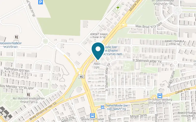 Map showing China Class Tel Aviv at 54 Moshe Sne Street, Tzahala, Tel Aviv-Yafo