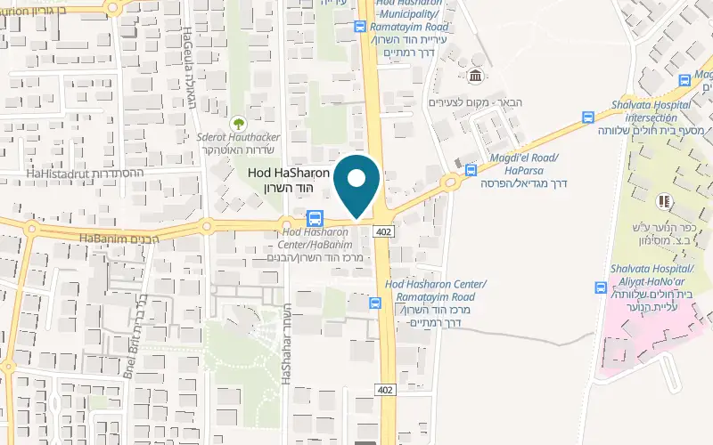 Map showing Chop Chop at 3 HaBanim Street, Hod HaSharon