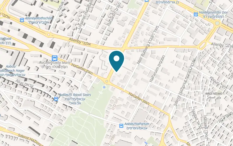 Map showing City Port Hotel at 57 Ben Gurion Avenue, German Colony, Haifa