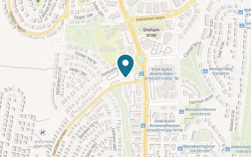 Map showing CO.CO at 63 HaOdem Street, Shoham