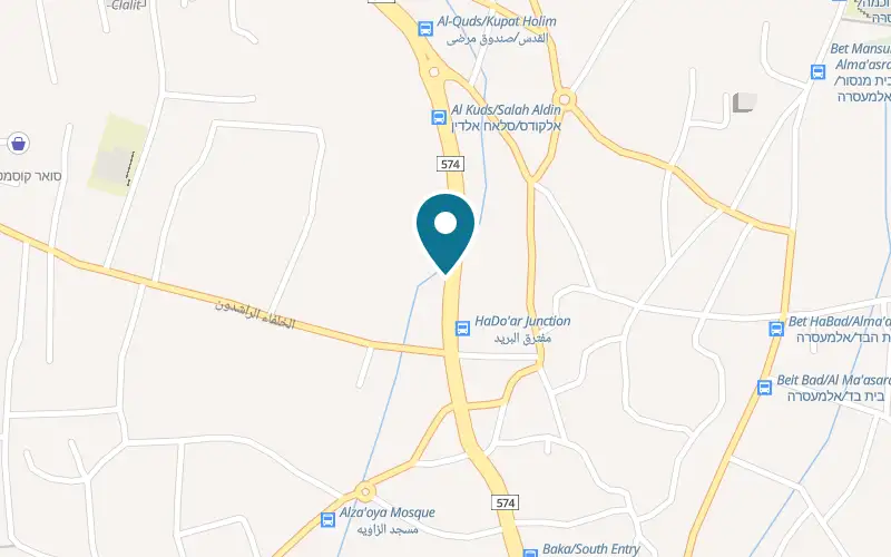 Map showing Combinatzia at 15 Maysara Street, Baqa al-Gharbiyye