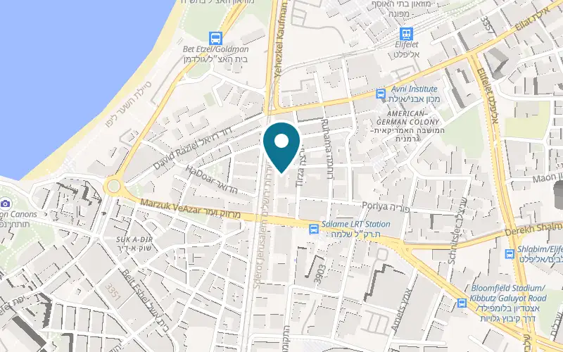 Map showing Conatus Yoga at 3 Bat Ami Street, Noga, Jaffa, Tel Aviv-Yafo