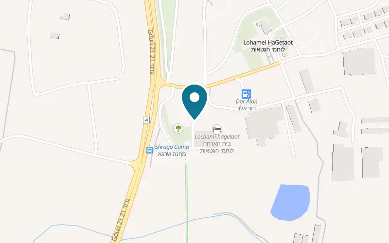 Map showing Couronne Patisserie at Kibbutz Lohamei HaGeta'ot, Lohamei HaGeta'ot