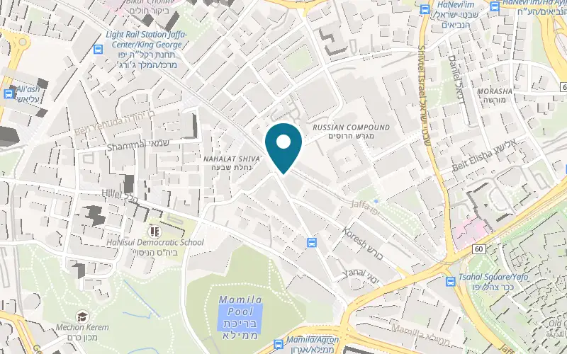 Map showing Craft Pizza at 1 Shlomzion HaMalka Street, Jerusalem