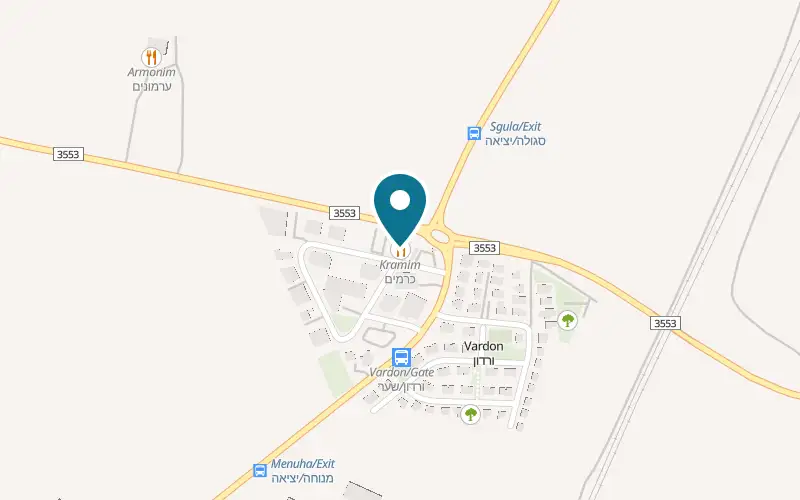 Map showing Cramim at 70 Sderat HaIkarim, Moshav Sgula, Sgula