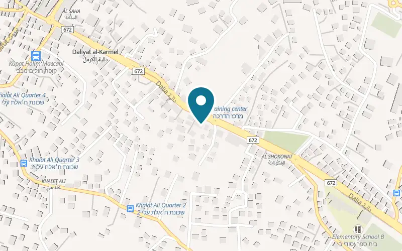 Map showing Cremerie De L'eclair Daliyat al-Karmel at Main Road (Route 672), Daliyat al-Karmel