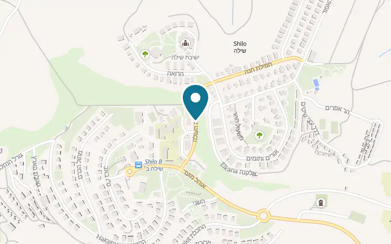 Map showing Crust Pizza at 2 HaMesila HaOla Street, Shilo