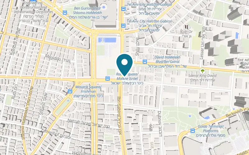 Map showing Dabush Ibn Gabirol at 64 Ibn Gabirol Street, Tel Aviv-Yafo