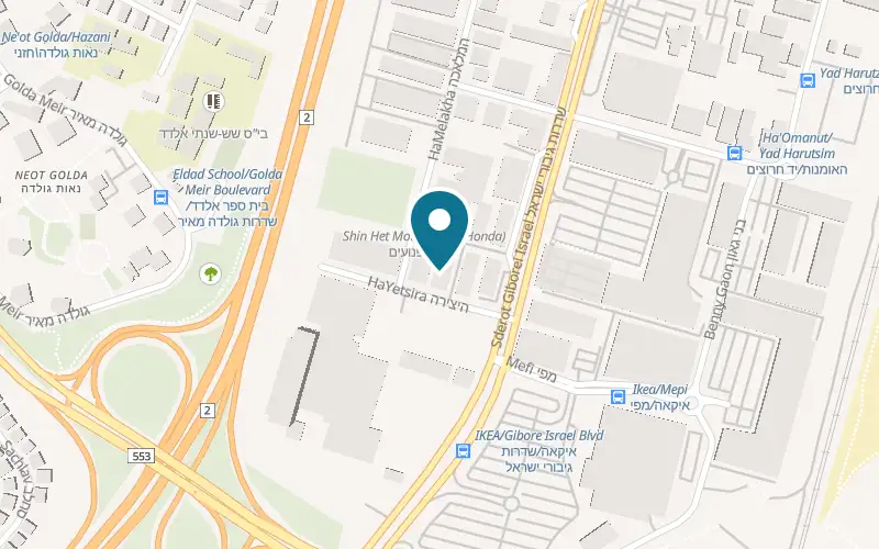 Map showing Dalia Armoni Furniture Gallery at 4 HaYetsira Street, Netanya