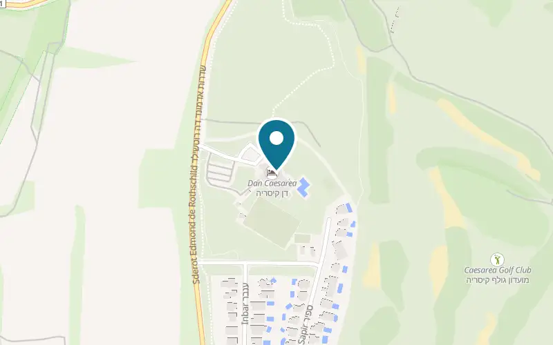 Map showing Dan Caesarea Resort at 1 Rothschild Boulevard, Caesarea
