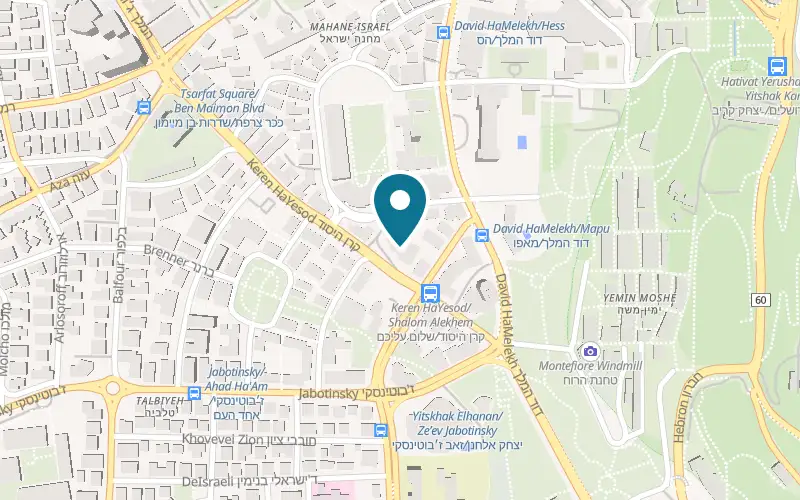 Map showing Dan Panorama Jerusalem at 39 Keren HaYesod Street, Jerusalem