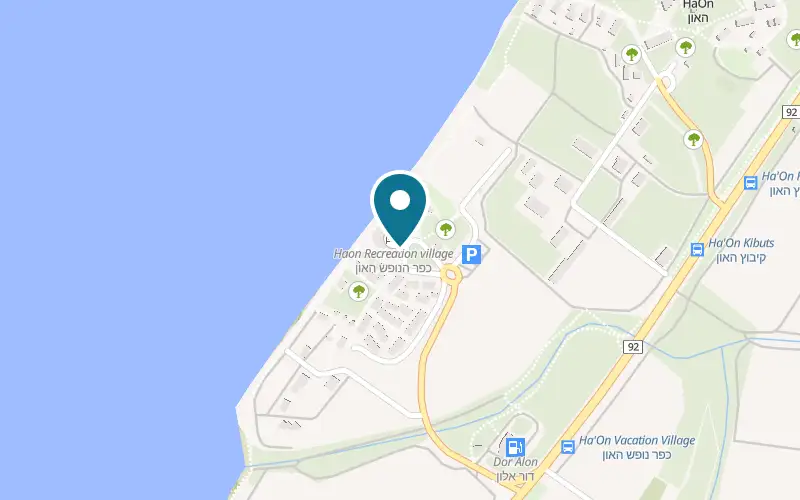 Map showing Daria Kinneret at HaOn Beach, Kibbutz HaOn, HaOn