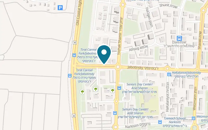 Map showing Darnas at 62 Jabotinsky Street, Tirat Carmel