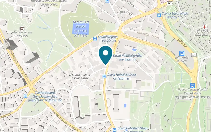 Map showing DAVID16 at 16 King David Street, Jerusalem
