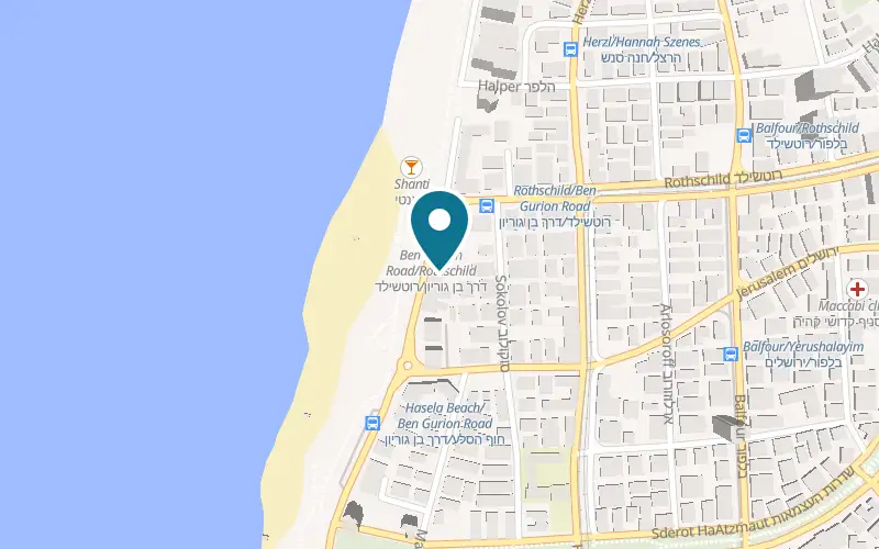 Map showing De Luxe at 51 Ben Gurion Road, Bat Yam