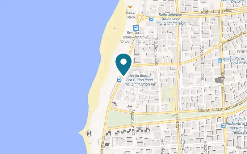 Map showing Deda at 61 Ben Gurion Road, on the promenade, Bat Yam