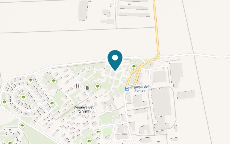 Map showing Degania Bet Country Lodging at Kibbutz Degania Bet, at the entrance to the kibbutz, Degania Bet