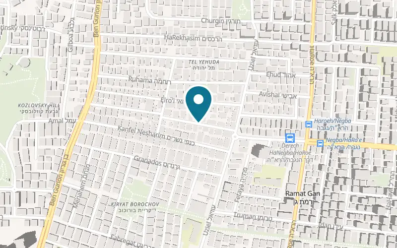 Map showing Dekel Guesthouse at 46 HaMelech Yosef Street, Ramat Gan