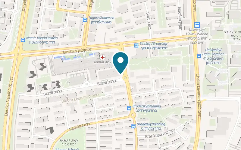 Map showing Derby Bar Ramat Aviv at 43 Brodetsky Street, Tel Aviv-Yafo