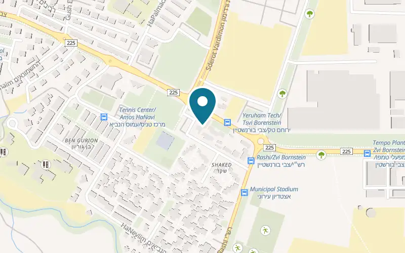 Map showing Desert Iris Hotel at 108 Zvi Bornstein Street, Yeruham