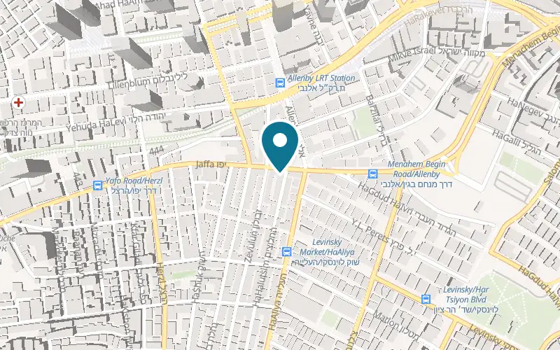 Map showing Doli Bakery at 2 HaHalutzim Street, Tel Aviv-Yafo