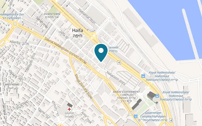 Map showing Dovrin 7 at 7 and 9 Nahum Dovrin Street, downtown, Haifa