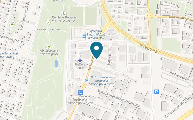 Map showing Dr. Gonzo at 24 HaTa'as Street, Kfar Saba