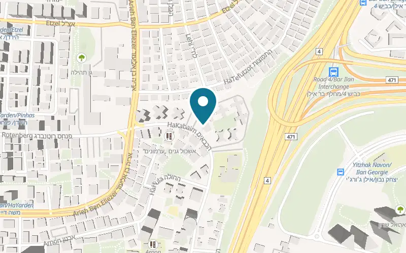 Map showing Dr. Sharon Regev Veterinary Hospital at 9 HaKabaim Street, Ramat Gan