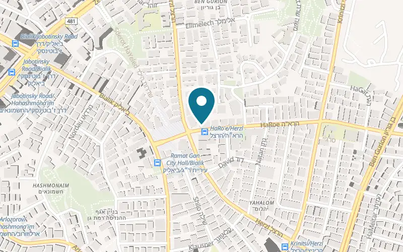 Map showing Eli Aviv Barber Shop at 3 HaRoe Street, Ramat Gan
