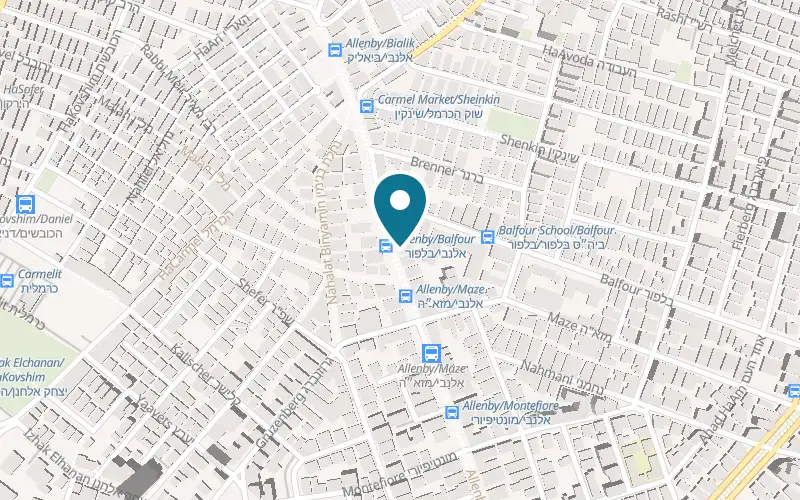 Map showing Eli Paz Jewelry at 67 Allenby Street, Tel Aviv-Yafo