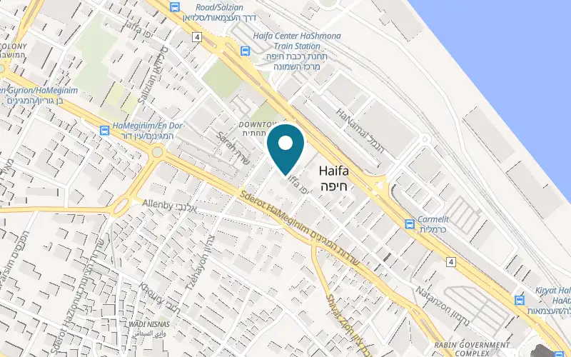 Map showing Eli's Pub at 35 Derekh Yafo, Haifa