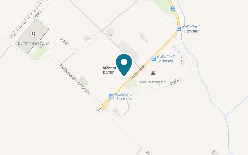 Map showing Etnahta HaZor'im at Moshav HaZor'im, HaZor'im
