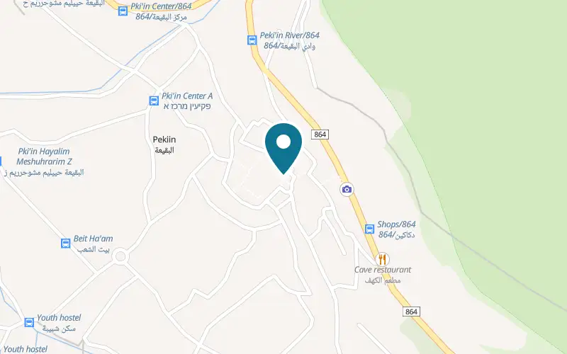 Map showing Etz HaTut at By the spring, in the old core of Peki'in, Peki'in