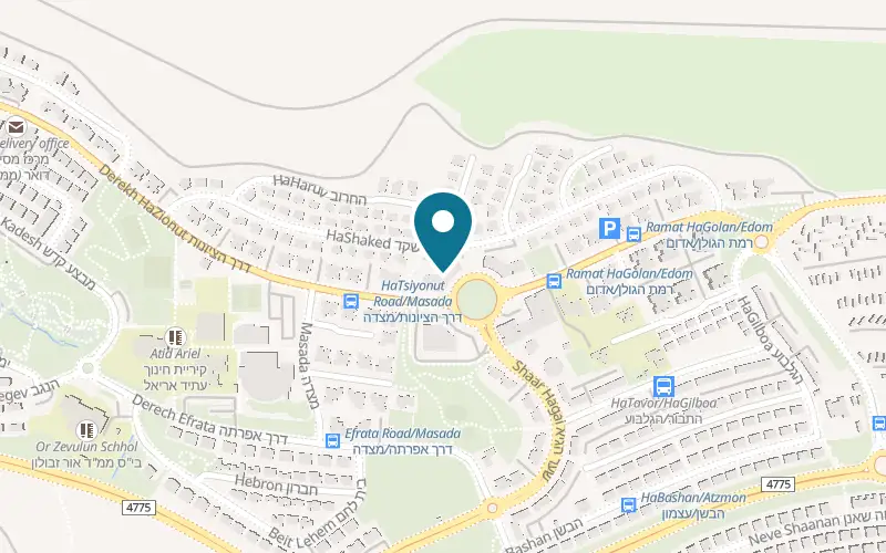 Map showing Euphoria Kitchen & Bar at 79 Derech HaTsiyonut, Ariel