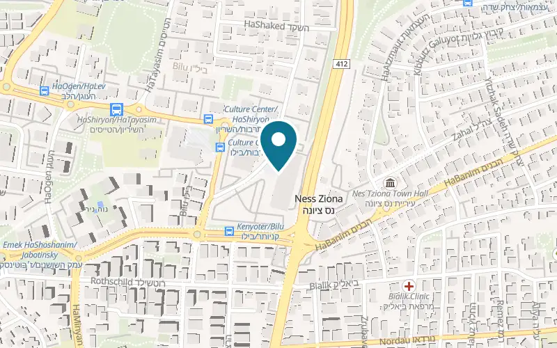 Map showing Eyal Mafim Tovim at 53 HaIrusim Street, the Kanyoter, Ness Ziona
