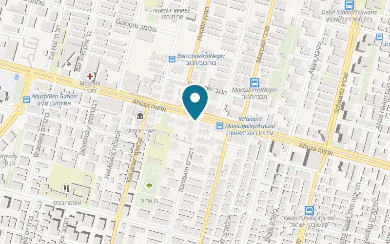 Map showing Eye Optic at 97 Ahuza Street, Ra'anana