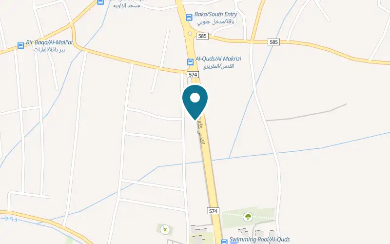 Map showing Ezmer Restaurant at 301 al-Quds Street, Baqa al-Gharbiyye