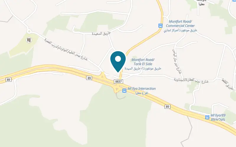 Map showing Falafel Awad at Main Street, Mi'ilya