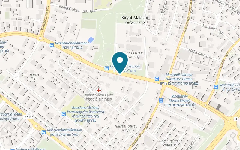 Map showing Falafel VeShawarma Tamara at David Ben Gurion Boulevard, Kiryat Malachi