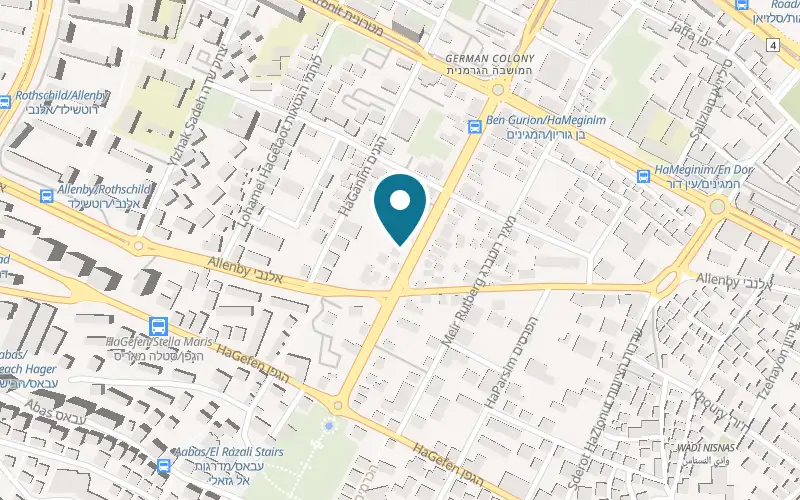 Map showing Fattoush at 38 Ben Gurion Avenue, German Colony, Haifa