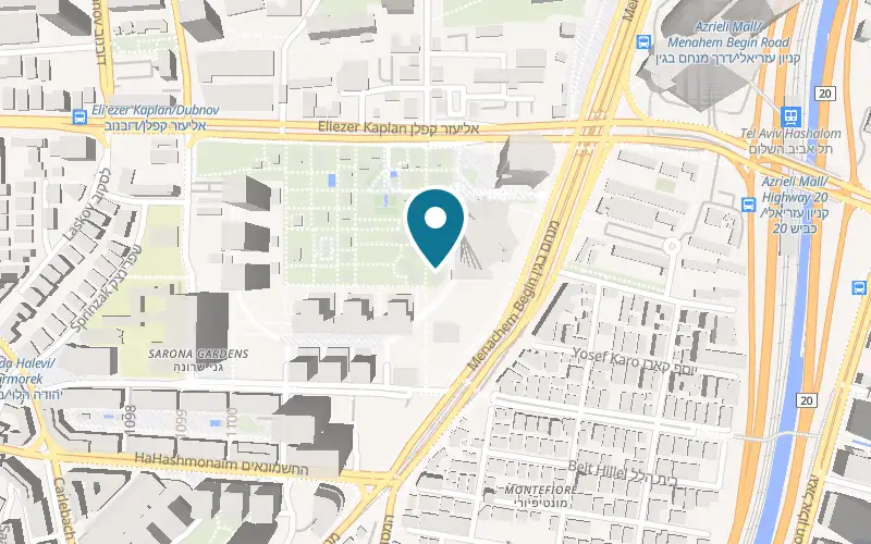 Map showing Fithouse Sarona Park at Sarona Park, 19 David Elazar Street, Tel Aviv-Yafo