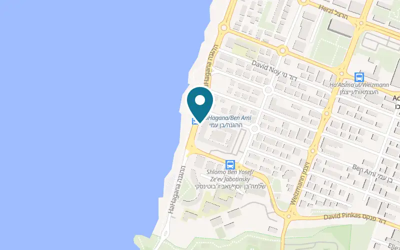 Map showing Freshee at 16 HaHagana Street, MED centre on the promenade, Acre