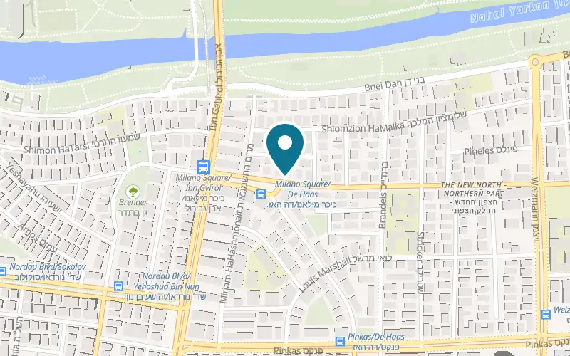Map showing Fromagerie de Milano at 9 Yehuda HaMaccabi Street, Tel Aviv-Yafo