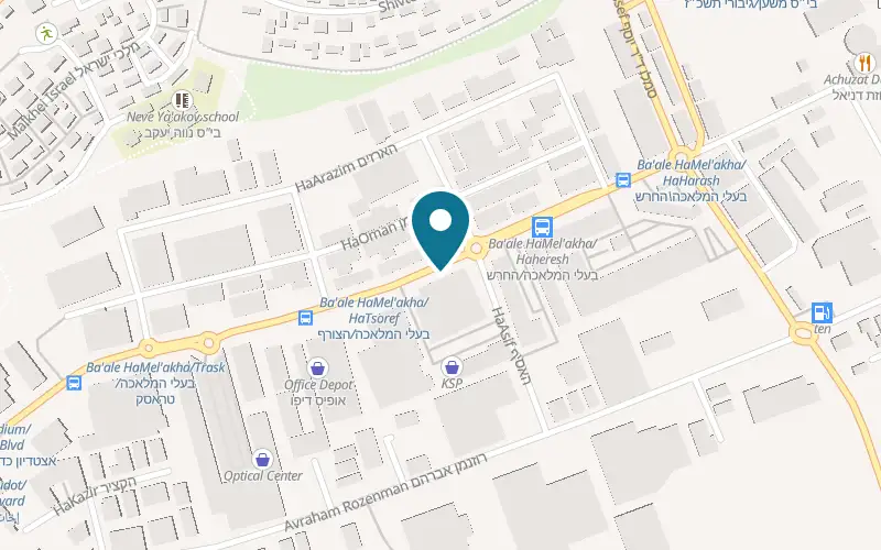 Map showing Ftita at 2 Ba'alei HaMelakha Street, next to Aroma, Netivot