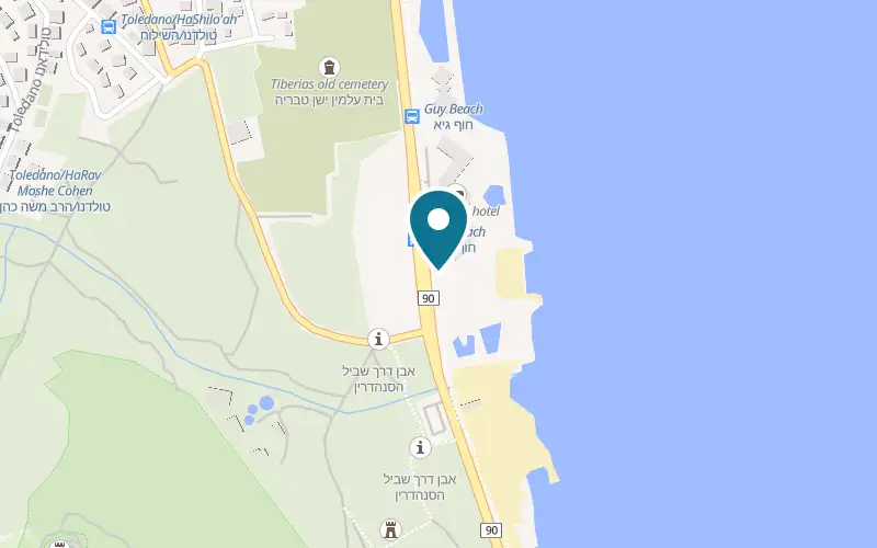 Map showing Gai Beach Hotel at 1 Eliezer Kaplan Avenue, Tiberias