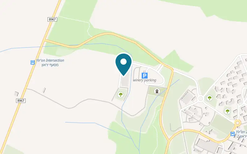 Map showing Galil Mountain Winery at Kibbutz Yir'on, D.N. Merom HaGalil, Yir'on