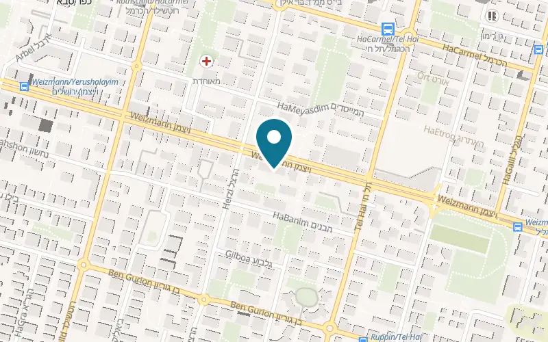 Map showing Galita Bakery at 142 Weizmann Street, Kfar Saba